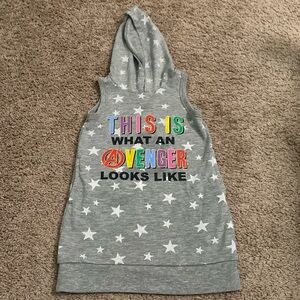 Marvel avengers 3T sleeveless sweatshirt hooded pockets stars dress
